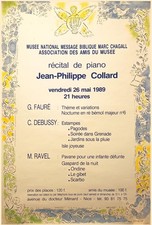 CHAGALL  -   1989  -  Affiche lithographie Originale - Récital au Musée de Nice