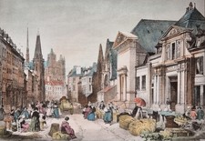 Estampe XIXème "Hotel Dieu et