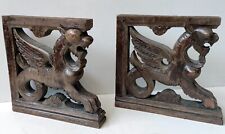 SUPPORT PIED D'ETAGERE MURALE ORNEMENT CHENE MASSIF XIXè STYLE LOUIS XIII