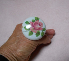 Poignée de Porte FLORAL en Porcelaine blanche avec ROSE