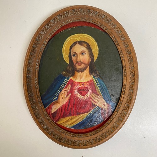 Petit tableau médaillon huile - petit,