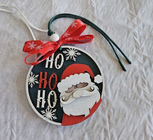 Boule père noël bois - boule, en