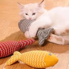 Jouet Chat Poisson Peluche avec Herbe à Chat Griffoir Menthe pour Chaton