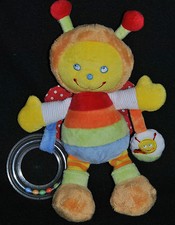 Doudou  Abeille Papillon  Rayé POMMETTE Aile Rouge Pois Activité Hochet  25 Cm 