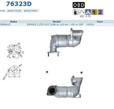 Pot catalytique Renault Espace 2.2 DCi 2188cc 110Kw/150cv G9T 10/02>, antérieur