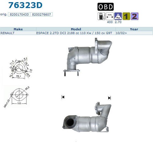 Pot catalytique renault - pot,