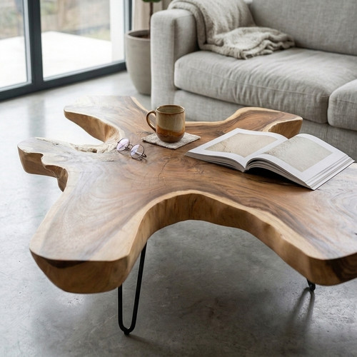 Table basse tranche bois - tranche, de