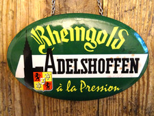 Ancienne publicité glaçoïde Rheingold Adelshoffen à la pression  bière alsace