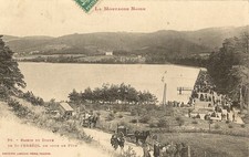 CARTE POSTALE LA MONTAGNE NOIRE BASSIN ET DIGUE ST FERREOL UN JOUR DE FETE