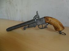 pistolet juxtaposé 29 cm ,bois + zinc ,(réplique)