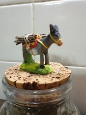 Santon Creche Noël Marcel Carbonel Nativite 7cm Taille 2 Ane Chargé De Bois