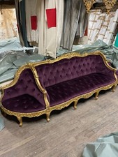 canapé bois sculpté et