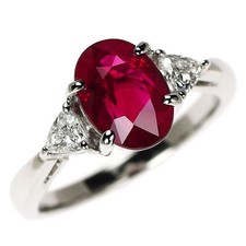 Bague diamant rubis sang