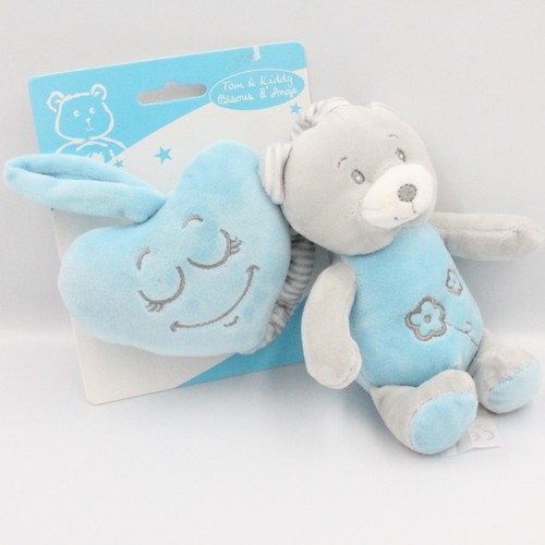 Doudou musical ours gris bleu
