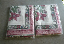 2 NAPPES DE TABLE DECOR FLEURS POLYESTER/POLYAMIDE - Dim :  115 x160 cm -