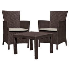 Table chaises de jardin Keter deux fauteuils table brun-beige moderne Rosario
