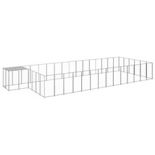 Chenil Noir 15,73 m² Acier Enclos pour Chiots Cage Chiens Extérieur vidaXL