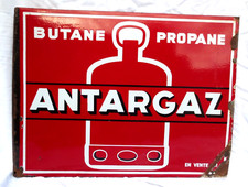 * PLAQUE EMAILLE- Double face -publicitaire  " ANTARGAZ "  - 1950