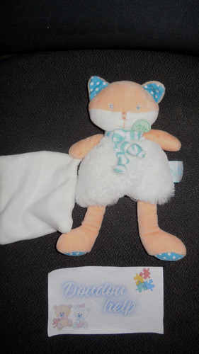 Doudou peluche mouchoir renard - peluche,