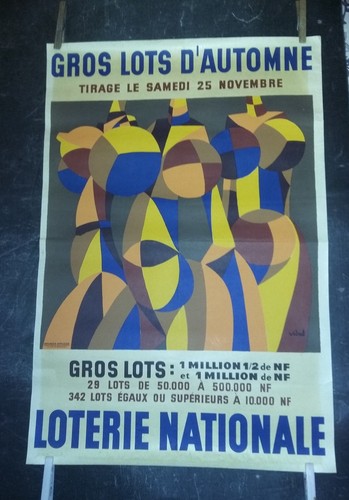 Ancienne affiche loterie - ancienne,