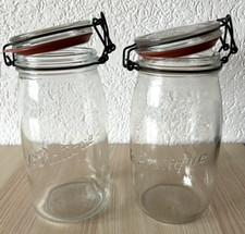 LE PRATIQUE FRANCE BOCAL ouverture instantanée LOT 2 BOCAUX en verre 1 L 1/2