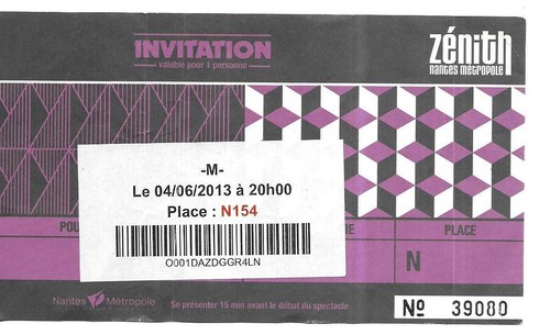 Rare ticket billet de - /,