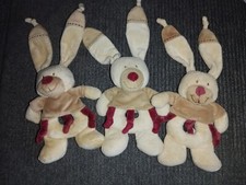 Lot de 3 Doudous Hochets Lapin