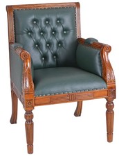 Chaise de Bureau Fauteuil Acajou Fauteuil Chesterfield Bibliotheksessel Bergère