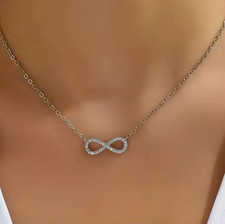 Collier pour femmes Infinity argent pendentif infini chaîne pour femmes...