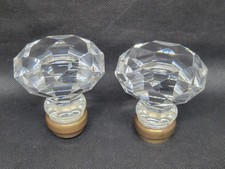 Ancienne poignées de porte en verre cristal Baccarat ? taille diamant à facettes