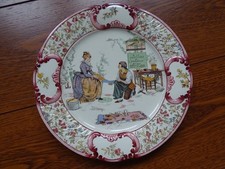 SARREGUEMINES FAIENCE ANCIENNE ASSIETTE  FROMENT  RICHARD  1900 défaut