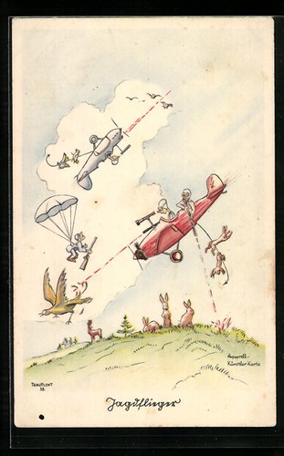 Carte postale artiste pilote - carte,