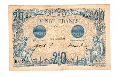 France billet francs bleu - billet,