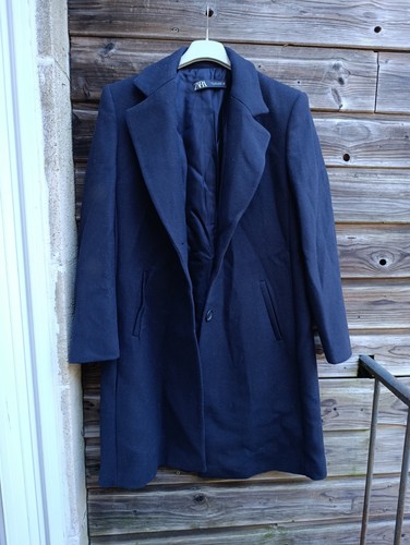 Manteau long bleu marine coupe