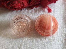 Duo boutons vintage en verre  rose rouge blanc 1,7 et 1,8 cm G7S
