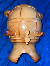 ANCIEN Vinaigrier Tonneau à 6 cornes! en Grès / Céramique. 