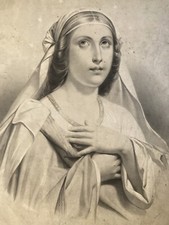 Très Belle Gravure lithographie Sur Papier carton imp delarue paris vierge ? art