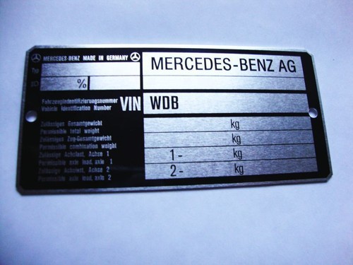 Plaque signalétique mercedes - plaque,