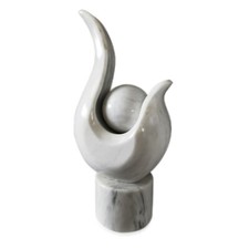 Sculpture de Table Goutte Marbre Blanc White Marble Drop Intérieur Design H.26cm