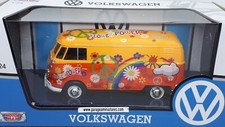 VAN TYPE 2 T1 FLOWER POWER VOLKSWAGEN ORANGE MOTORMAX 79563 ECHELLE AU 1/24 EME