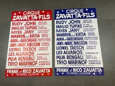 2 Grandes affiches 119x77 cm  cirque Zavatta Fils 1985 , vintage circus poster 