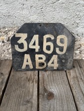 Ancienne Plaque D’immatriculation Noir Déco Collection Garage