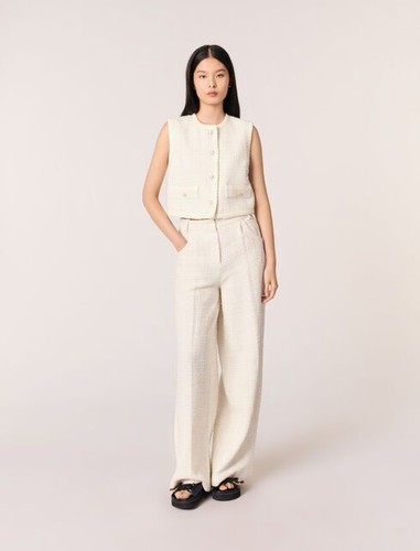 Maje cropped tweed jacket with - maje,