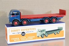 Dinky Jouets 503 Repeinte Bleu & Rouge Foden Plat Camion Avec Hayon Od