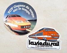  TGV SNCF lot 2 autocollant ancien sticker TRAIN 1981 la vie du rail vintage