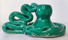 Ancien Bougeoir En Faience Verte Signé Vallauris Année 50 France Objets De Décor