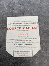 Ancien Petit Papier Source Cachat Evian Société Pub Correspondance 