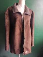 Veste daim fourrée femme