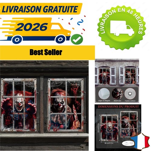 Rideaux halloween clown - halloween,
