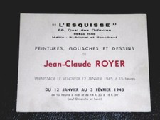 ROYER Jean-Claude carton Gal L' Esquisse Paris 45 Peinture Reims Marne J.M ATLAN